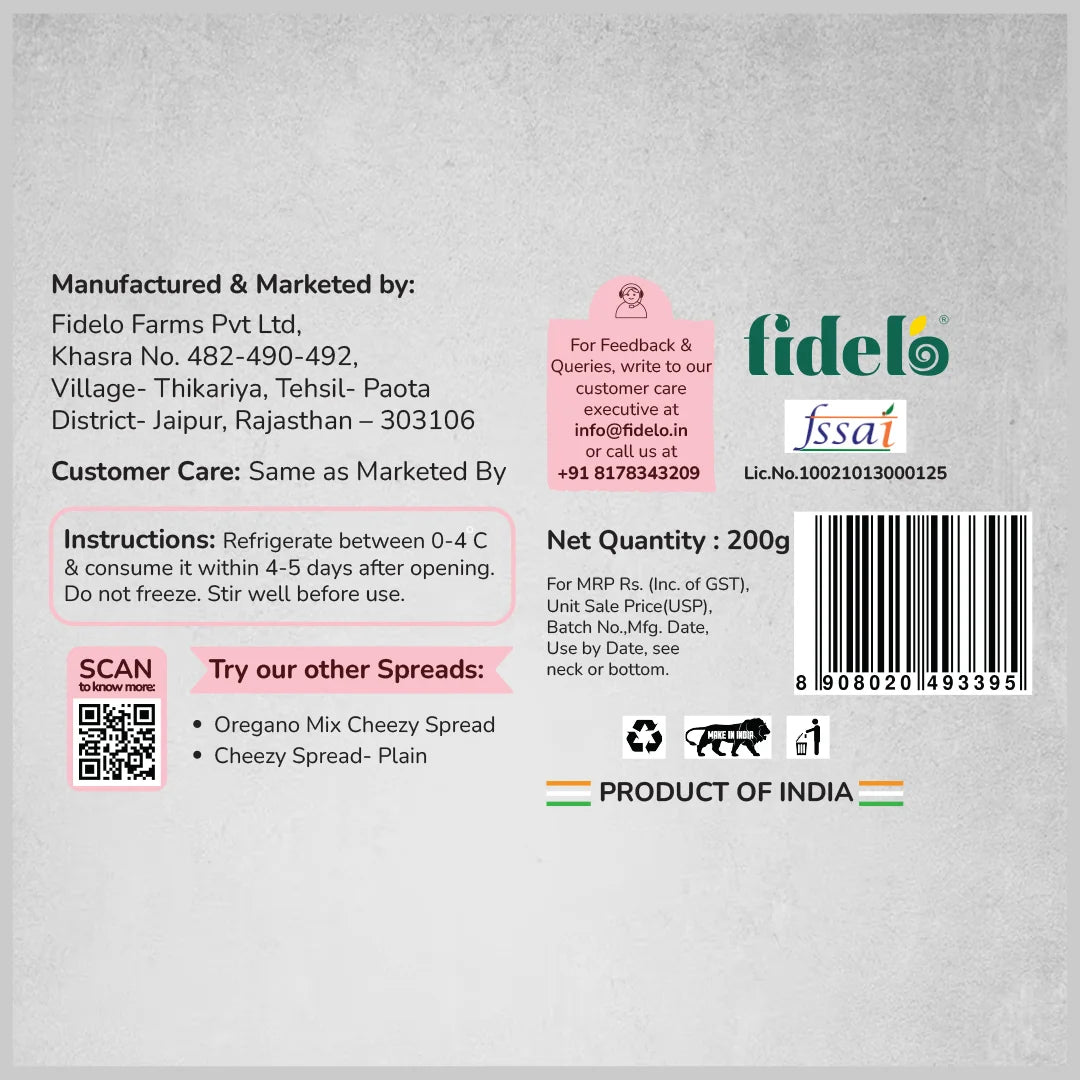 Fidelo Low Fat Cheezy Spread (Peri Peri)